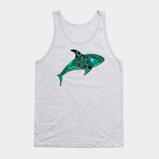 Green Orca Whale design Tank Top